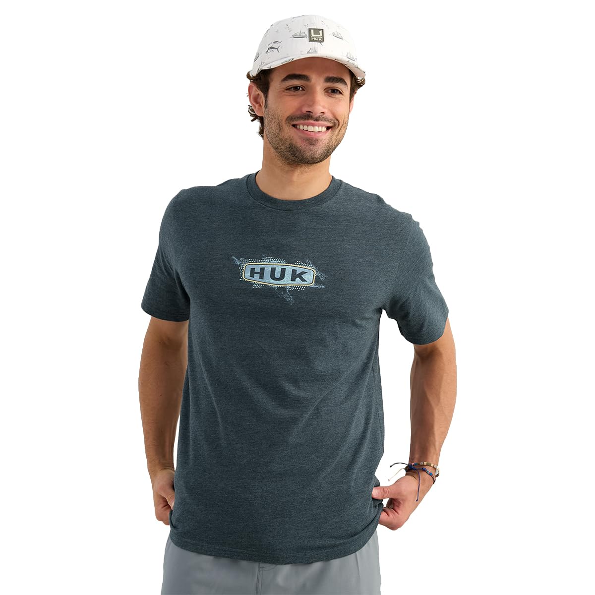 HUK Mens Fishing Graphic Tee, Performance Short Sleeve, Quick-Dry