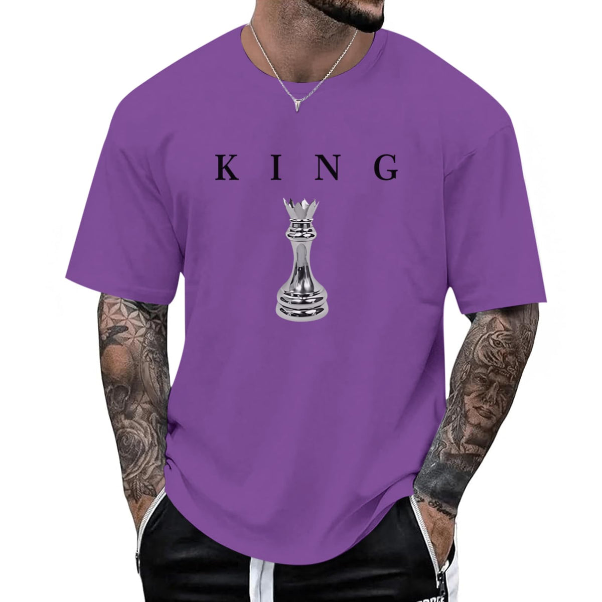 Men's King Chess Shirt Graphic Tees Designer Printed T Shirts for Men Urban Letter T-Shirt Streetwear