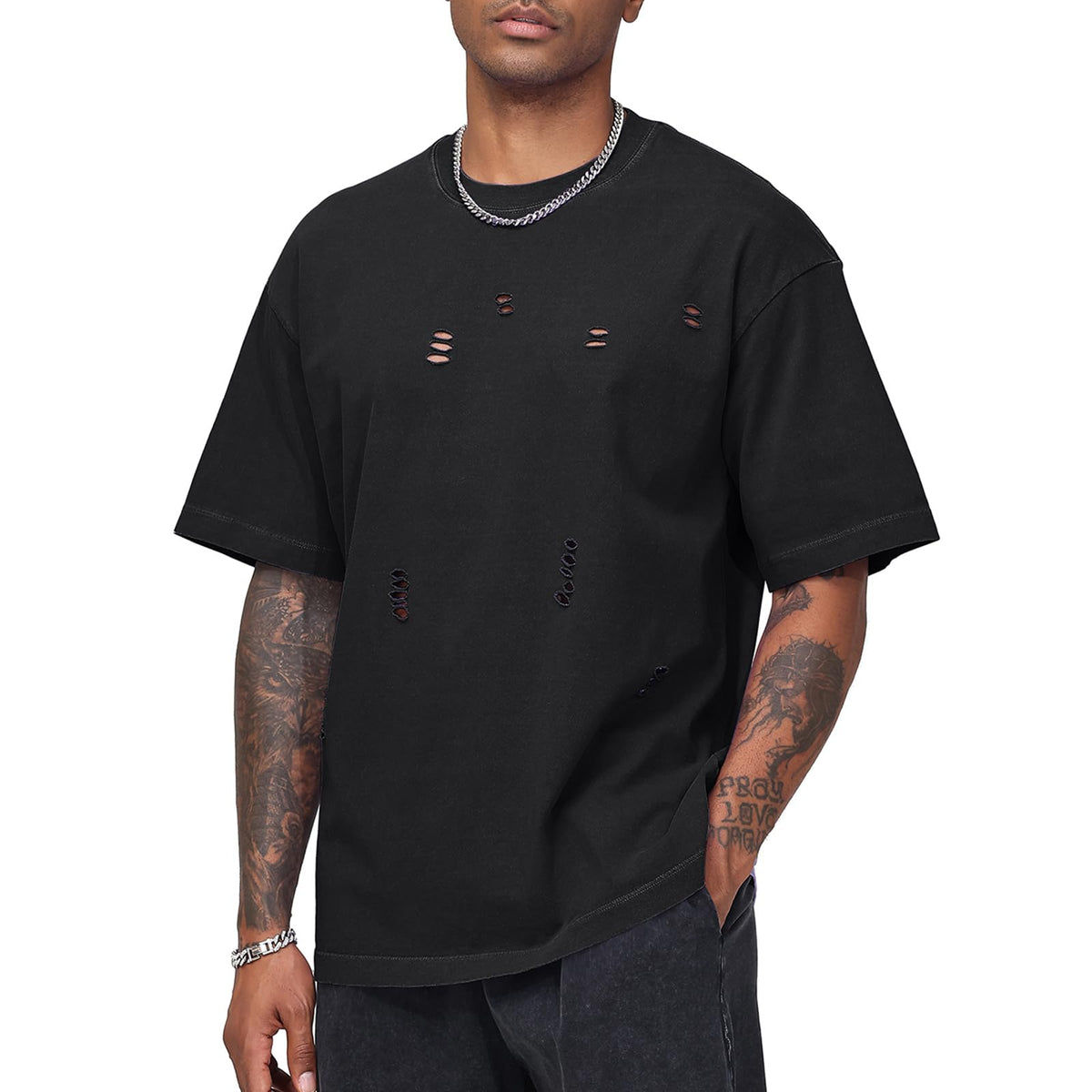 KEEPSHOWING Oversized Tshirts for Men Acid Wash Crewneck Cotton Graphic Tees Basic Short Sleeve Loose Fit Tops 2026