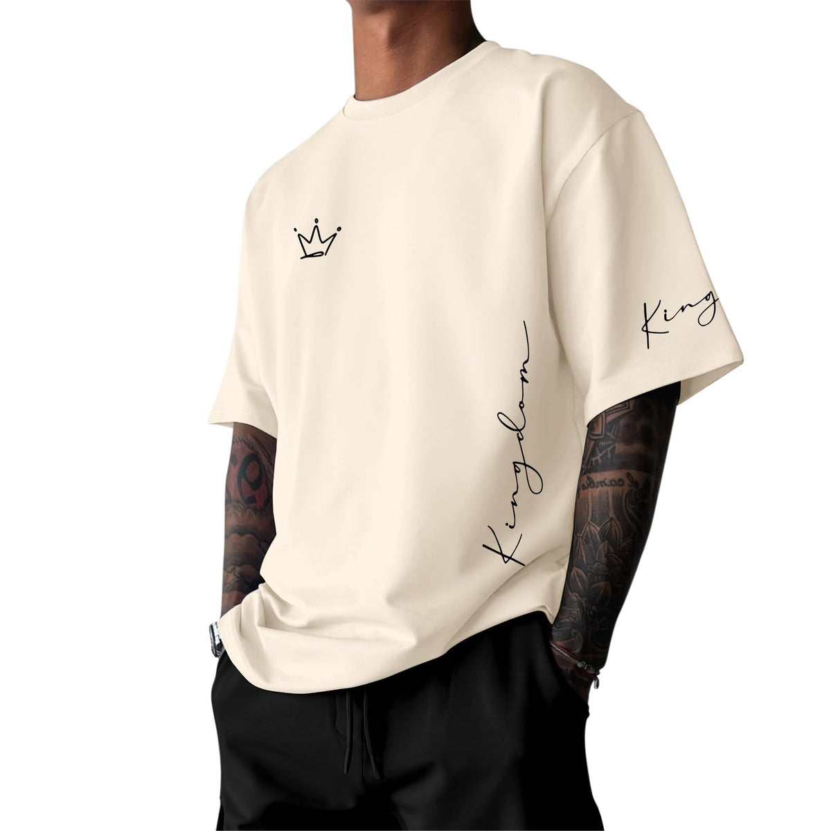 Men's King Shirt Graphic Tees Designer Printed T Shirts Urban Letter Oversized T-Shirt Streetwear Casual Loose Tops