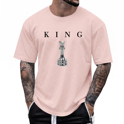 Men's King Chess Shirt Graphic Tees Designer Printed T Shirts for Men Urban Letter T-Shirt Streetwear