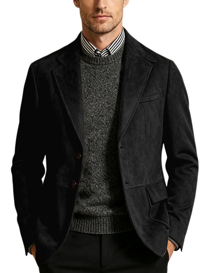 Men Blazers Suede Suits Jackets for Mens Retro Sport Coats Casual Slim Fit