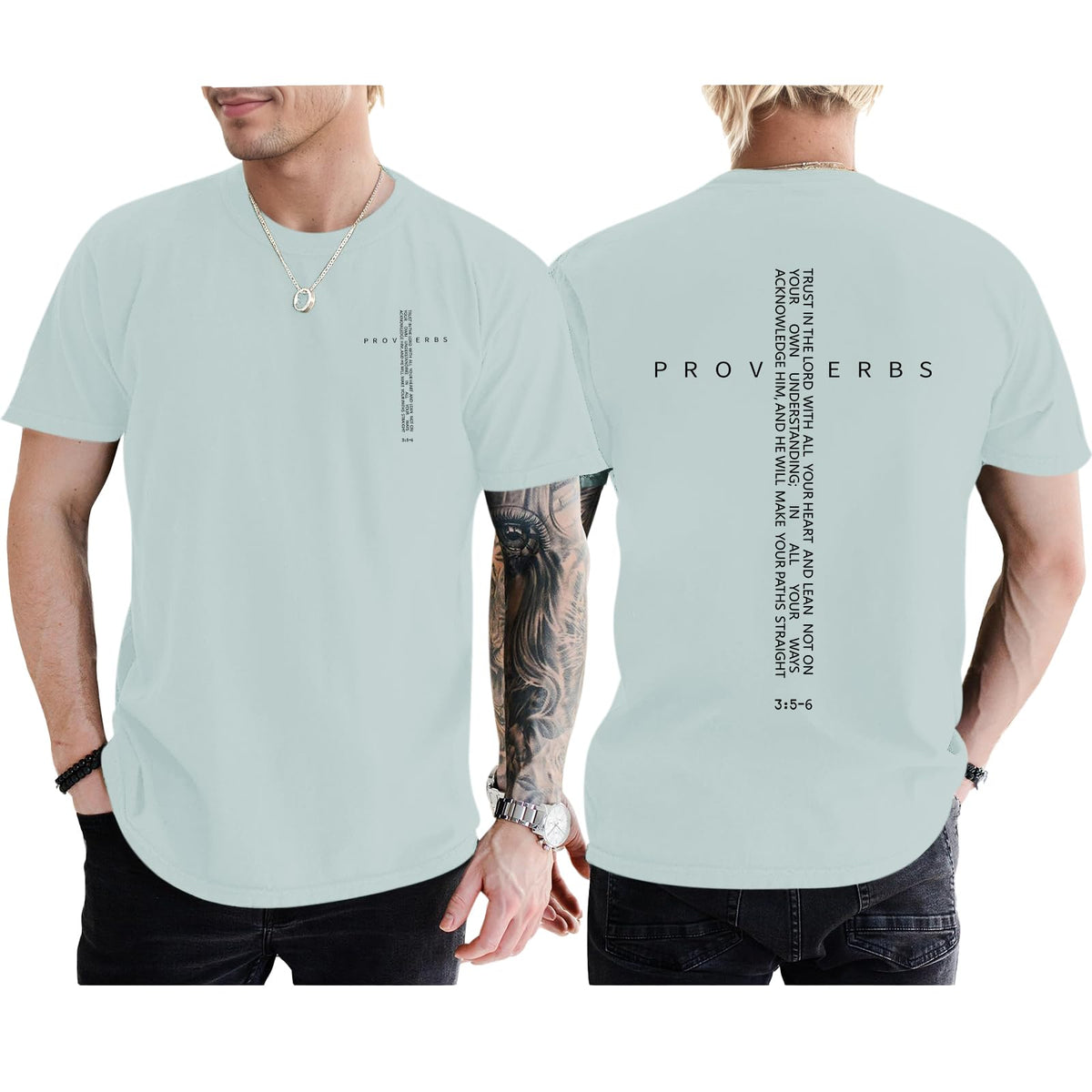 Christian Shirts for Men Vintage Religious Cross Bible Verse T-Shirt Jesus Faith Tshirt Inspirational Graphic Tees