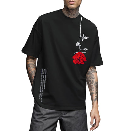 UOUA Men's Graphic Tees Oversized Short Sleeve T-Shirt