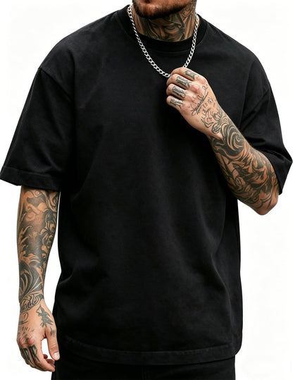 UOUA Men's Graphic Tees Oversized Short Sleeve T-Shirt