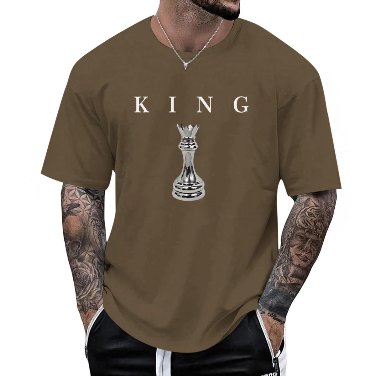 Men's King Chess Shirt Graphic Tees Designer Printed T Shirts for Men Urban Letter T-Shirt Streetwear