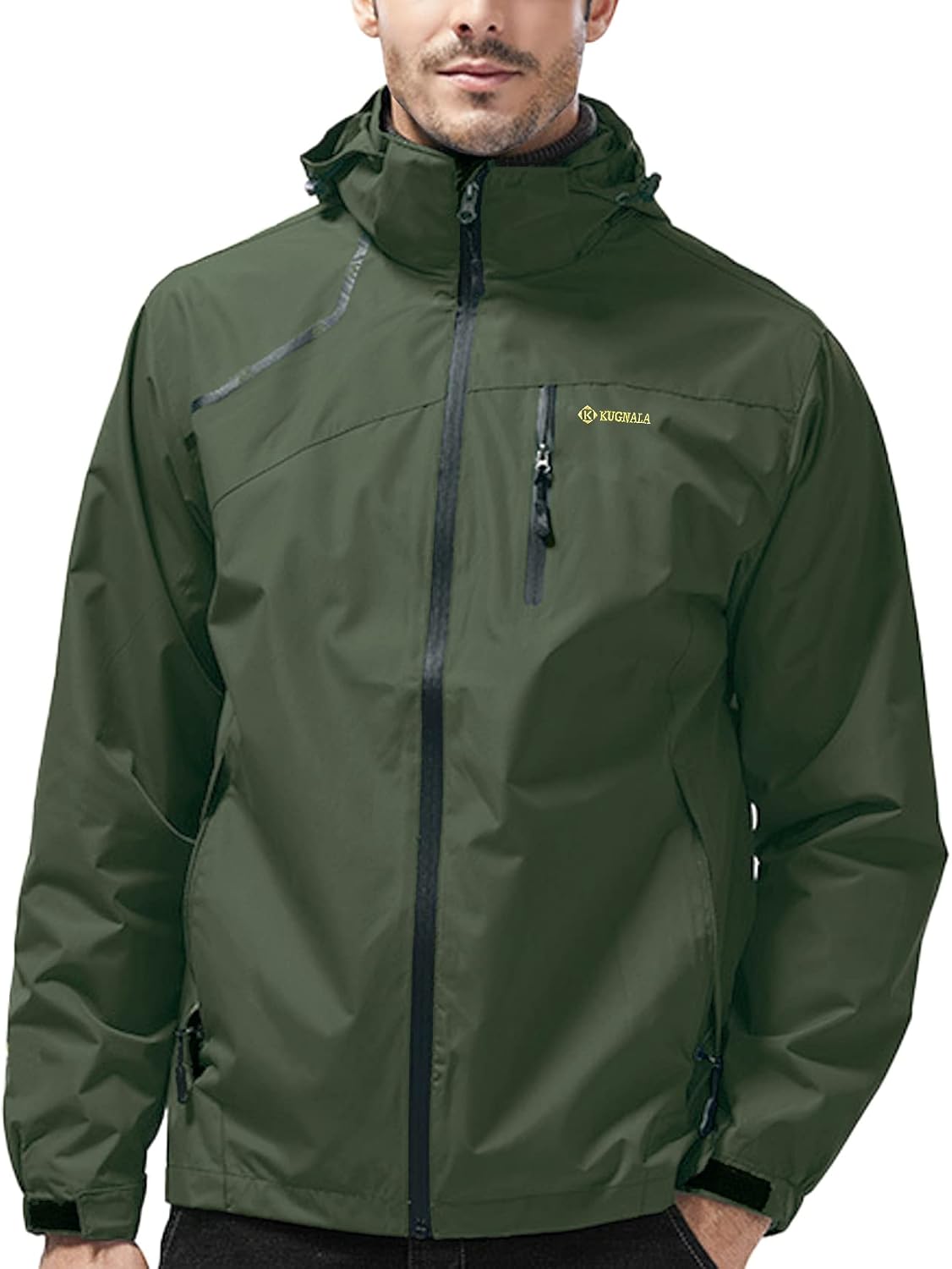 Mens Lightweight Waterproof Jacket Windproof Rain Hooded jackets for Running Hiking Cycling Travel M-7XL