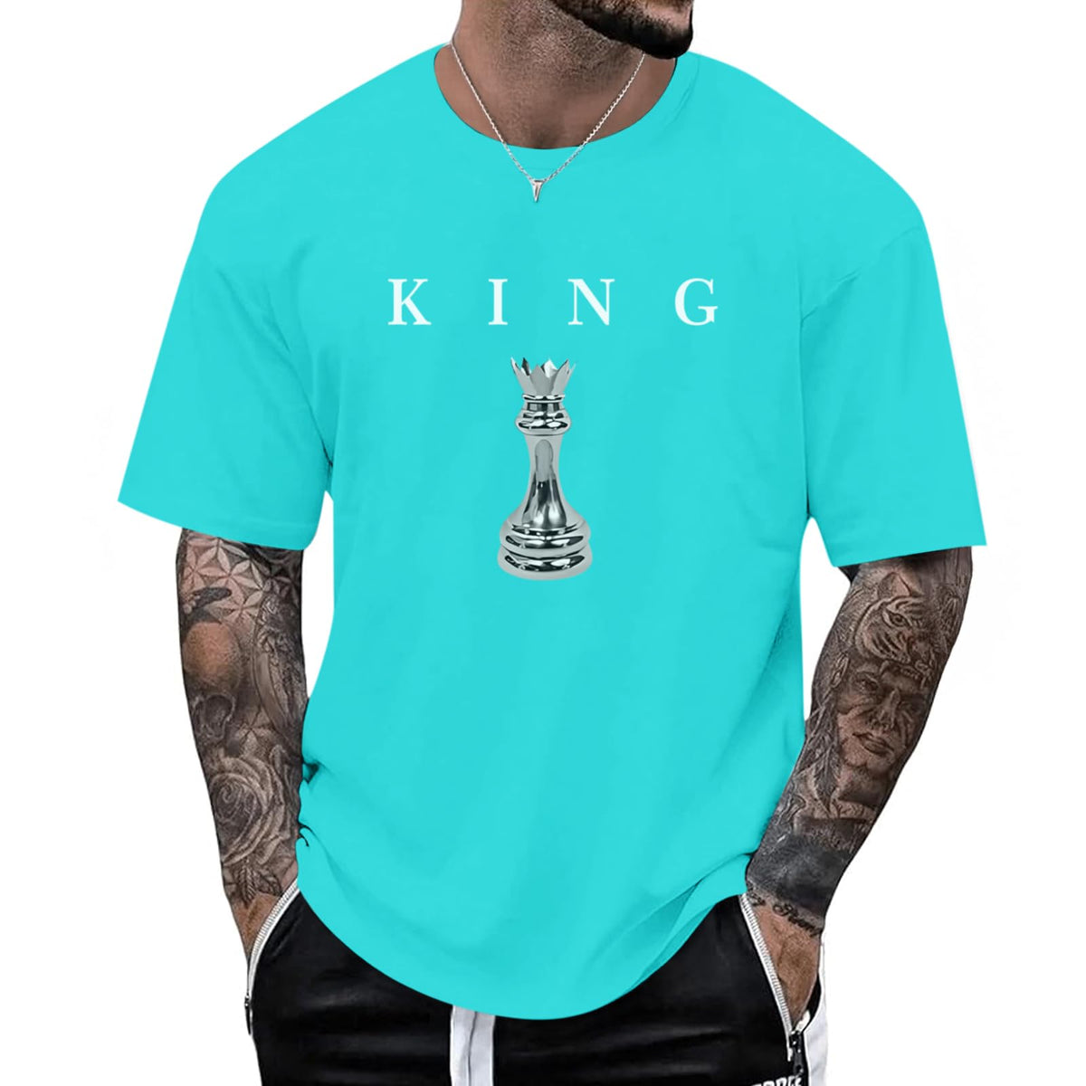 Men's King Chess Shirt Graphic Tees Designer Printed T Shirts for Men Urban Letter T-Shirt Streetwear