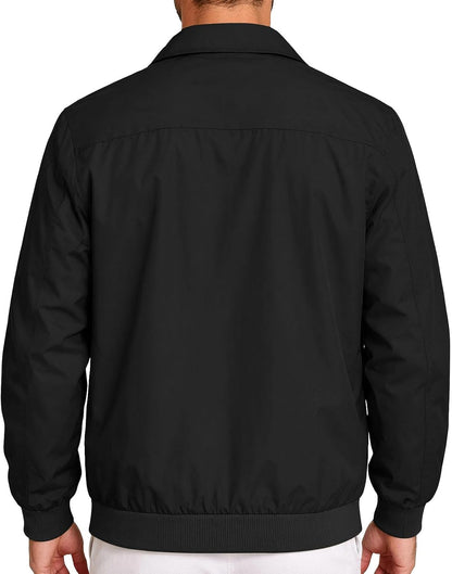 Mens Bomber Jacket Nylon Lightweight Full Zip Up Fall Jackets