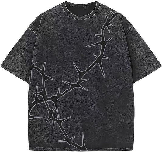 Y2K Graphic T-Shirts Vintage Oversized Tees Streetwear Casual Acid Washed Tops for Men Women