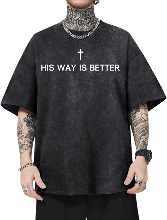 BeWithYou Christian Shirts for Men Jesus Faith Shirt Bible Verse Graphic Tees Oversized Religious Vintage Acid Wash T Shirts