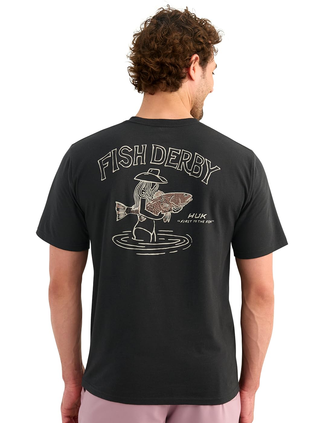 HUK Mens Fishing Graphic Tee, Performance Short Sleeve, Quick-Dry