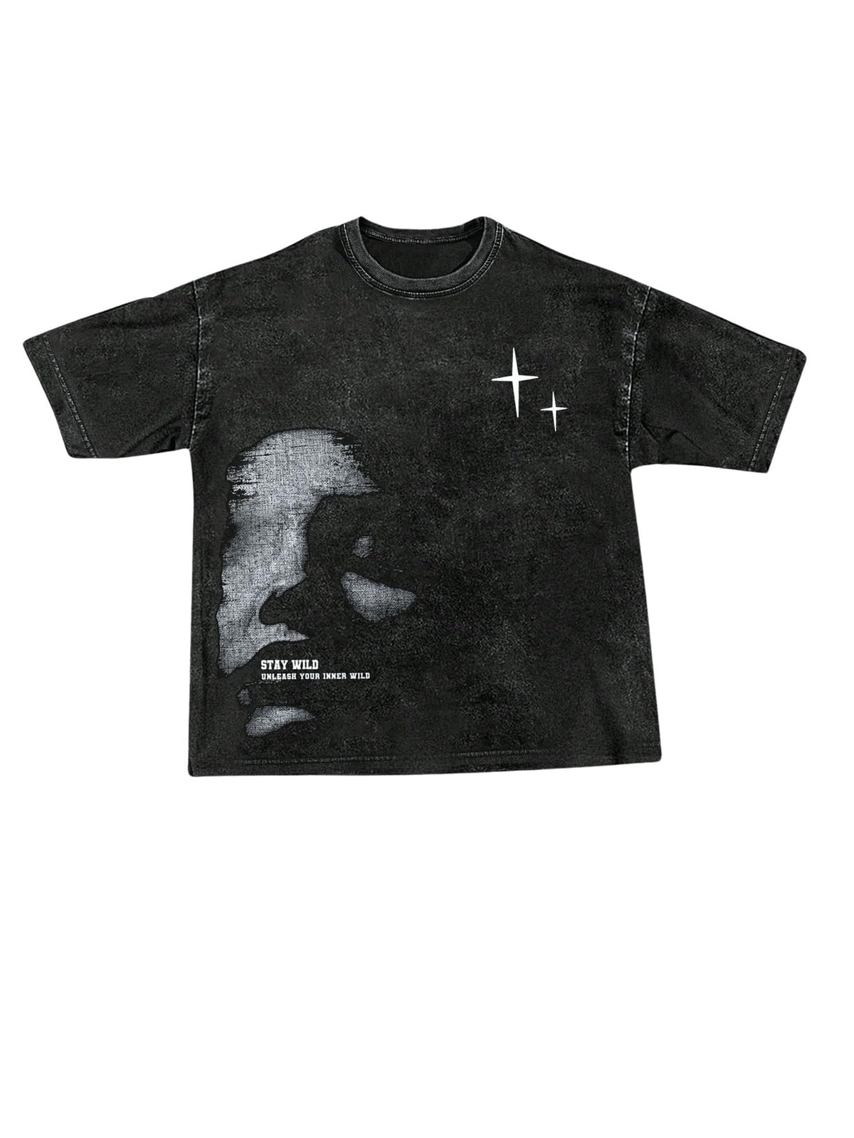 VIPWOLF Men's Graphic Vinatge Oversized Short Sleeve Tee Shirt