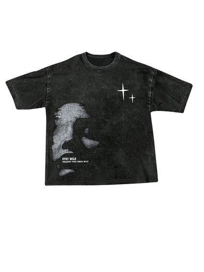 VIPWOLF Men's Graphic Vinatge Oversized Short Sleeve Tee Shirt