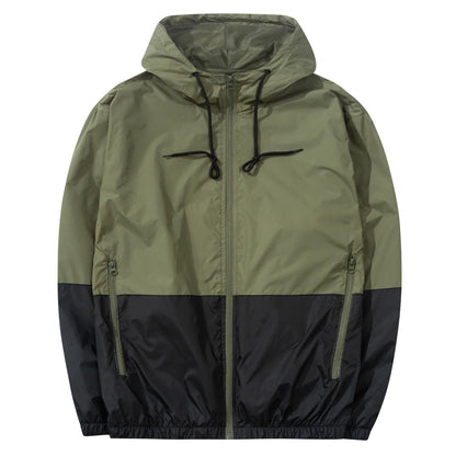 Men's Lightweight Windbreaker Jackets Outdoor Hooded Pocket Raincoat Jacket