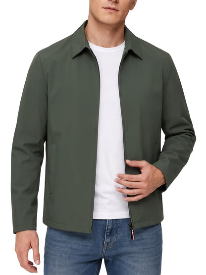 Allthemen Mens Lightweight Jacket Casual Zip Up Golf Work Jackets