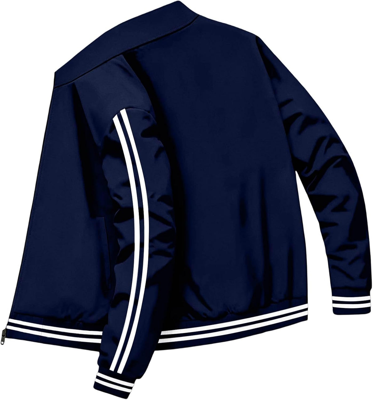 Men Bomber Jacket Windbreaker Lightweight Long Sleeve Zip Up Bomber Cardigan Waterproof Pocket Flight Coat Voyage