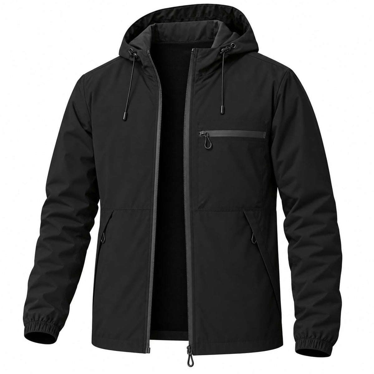 Men's Lightweight Windbreaker Jacket Full-Zip with Chest Pocket