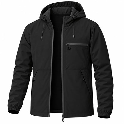 Men's Lightweight Windbreaker Jacket Full-Zip with Chest Pocket