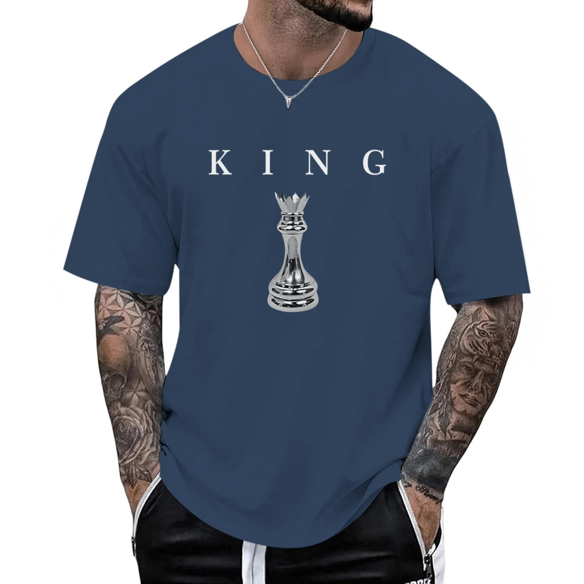 Men's King Chess Shirt Graphic Tees Designer Printed T Shirts for Men Urban Letter T-Shirt Streetwear