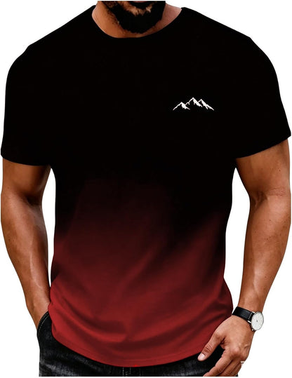 SOLY HUX Men's Ombre Graphic Tees Summer Casual T Shirts