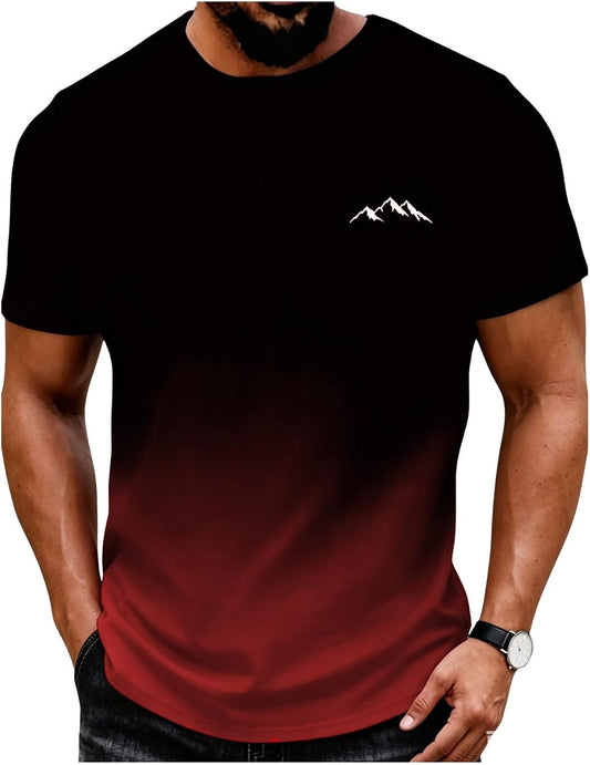 SOLY HUX Men's Ombre Graphic Tees Summer Casual T Shirts