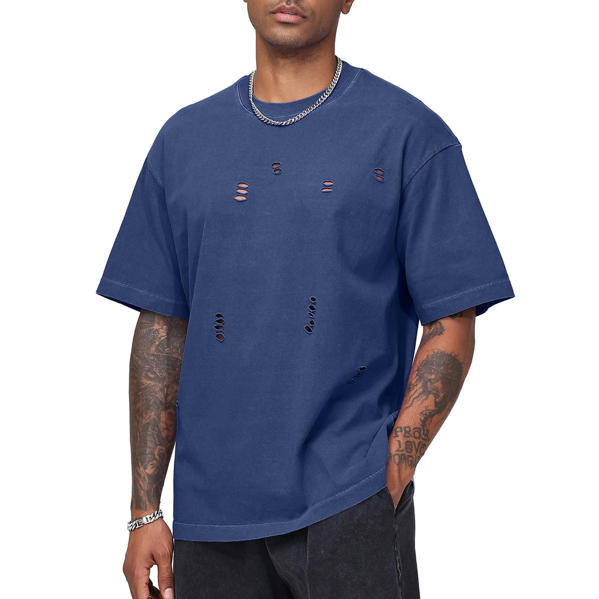 KEEPSHOWING Oversized Tshirts for Men Acid Wash Crewneck Cotton Graphic Tees Basic Short Sleeve Loose Fit Tops 2026