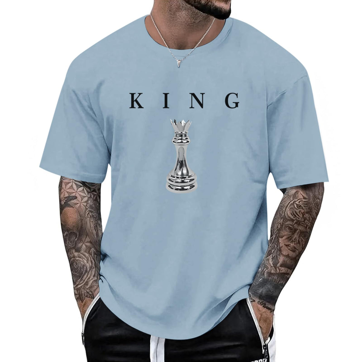 Men's King Chess Shirt Graphic Tees Designer Printed T Shirts for Men Urban Letter T-Shirt Streetwear