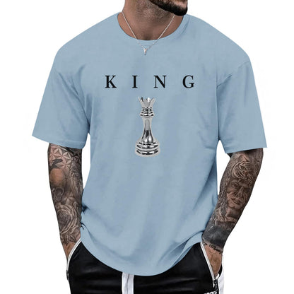 Men's King Chess Shirt Graphic Tees Designer Printed T Shirts for Men Urban Letter T-Shirt Streetwear
