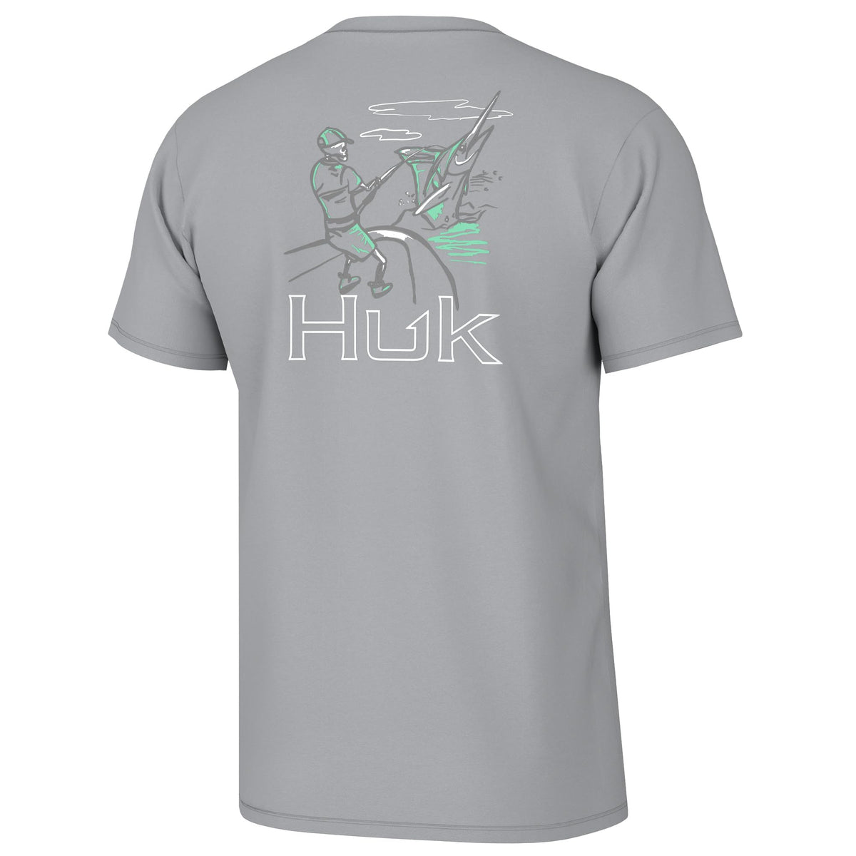 HUK Mens Fishing Graphic Tee, Performance Short Sleeve, Quick-Dry