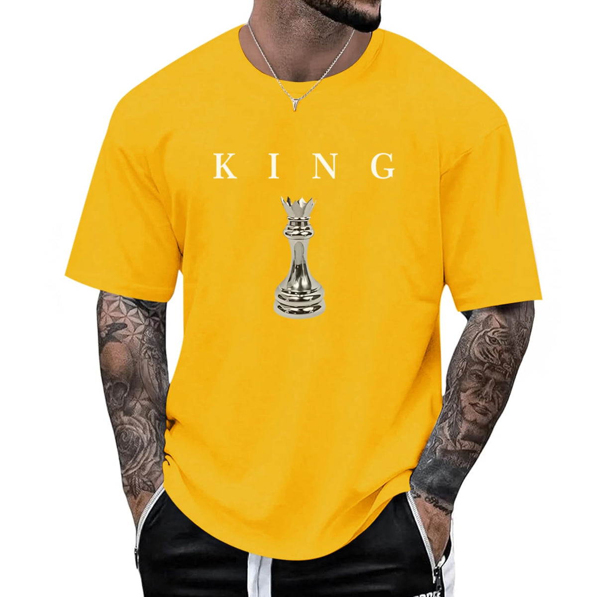Men's King Chess Shirt Graphic Tees Designer Printed T Shirts for Men Urban Letter T-Shirt Streetwear