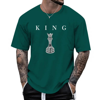 Men's King Chess Shirt Graphic Tees Designer Printed T Shirts for Men Urban Letter T-Shirt Streetwear