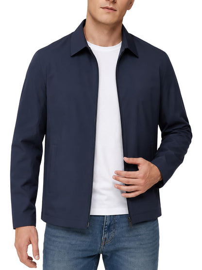 Allthemen Mens Lightweight Jacket Casual Zip Up Golf Work Jackets