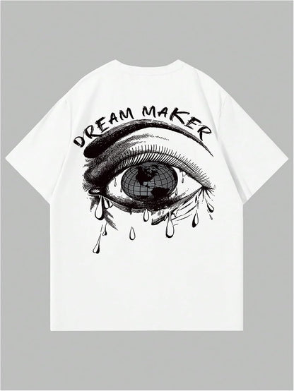 VIPWOLF Men's 4 Piece Y2K Graphic Tees Shorts Sleeve Cool T-Shirts Top