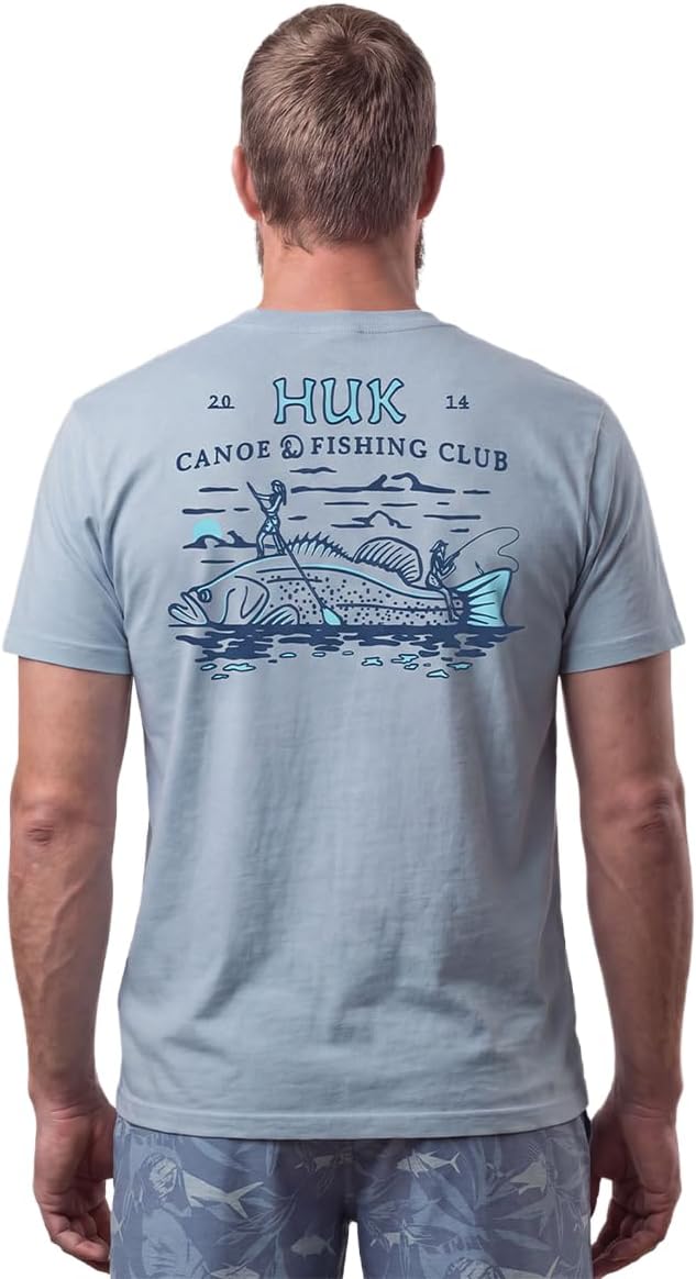 HUK Mens Fishing Graphic Tee, Performance Short Sleeve, Quick-Dry