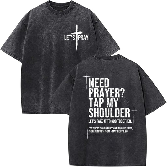 Eatbook Christian Shirts for Men Women Jesus Faith Oversized Acid Wash Tops