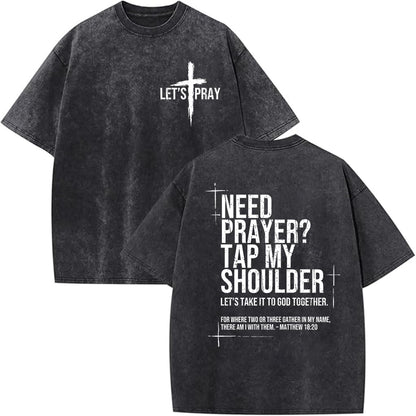 Eatbook Christian Shirts for Men Women Jesus Faith Oversized Acid Wash Tops