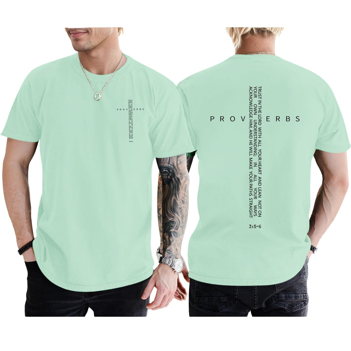 Christian Shirts for Men Vintage Religious Cross Bible Verse T-Shirt Jesus Faith Tshirt Inspirational Graphic Tees