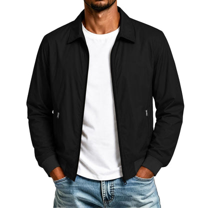 Mens Bomber Jacket Nylon Lightweight Full Zip Up Fall Jackets