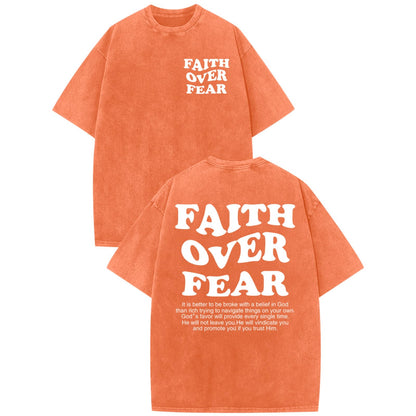 Christian Shirts for Men Faith Over Fear Oversized Tees