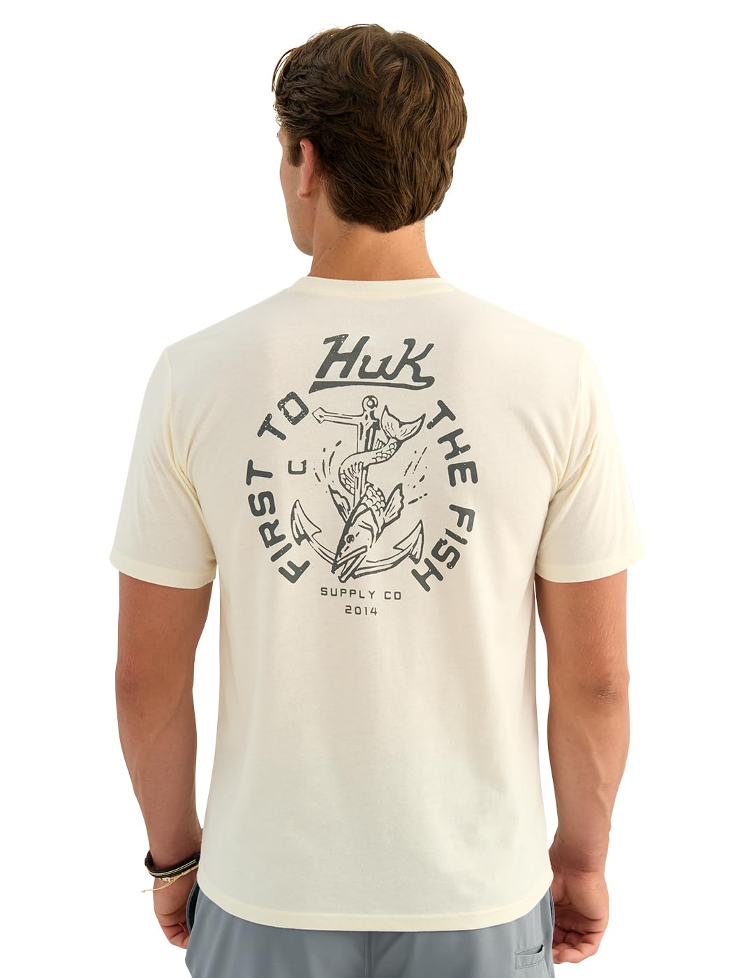 HUK Mens Fishing Graphic Tee, Performance Short Sleeve, Quick-Dry