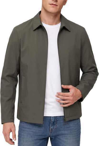 Allthemen Mens Lightweight Jacket Casual Zip Up Golf Work Jackets