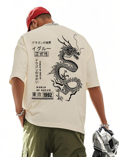 UOUA Men's Graphic Tees Oversized Short Sleeve T-Shirt