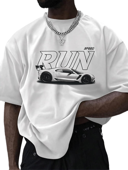 COZYEASE Men's Letter Graphic Tee Short Sleeve Summer T-Shirts Streetwear