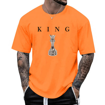 Men's King Chess Shirt Graphic Tees Designer Printed T Shirts for Men Urban Letter T-Shirt Streetwear
