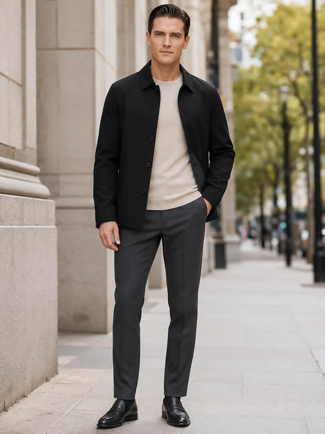 Allthemen Men's Lightweight Jacket Coat Light Windbreaker Casual Work Daily
