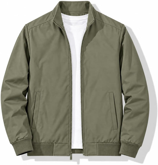 Windbreaker Jacket for Man Lightweight Casual Zip Up Fall Spring Outerwear