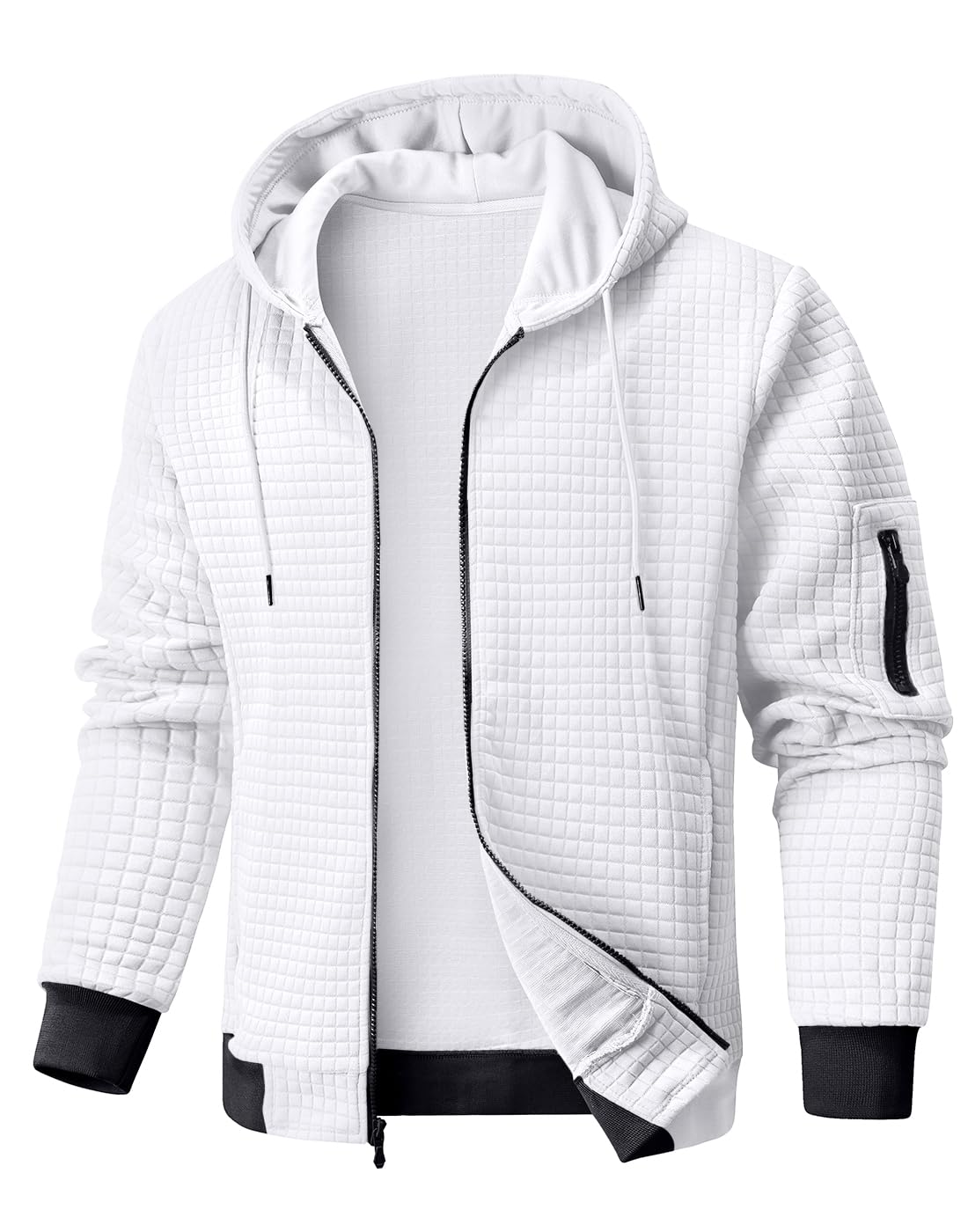 Wizoat Mens Zip Up Hoodie Full-Zip Sweatshirt Lightweight Hooded Jackets