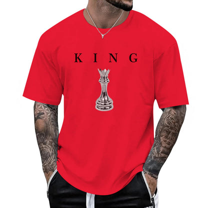 Men's King Chess Shirt Graphic Tees Designer Printed T Shirts for Men Urban Letter T-Shirt Streetwear