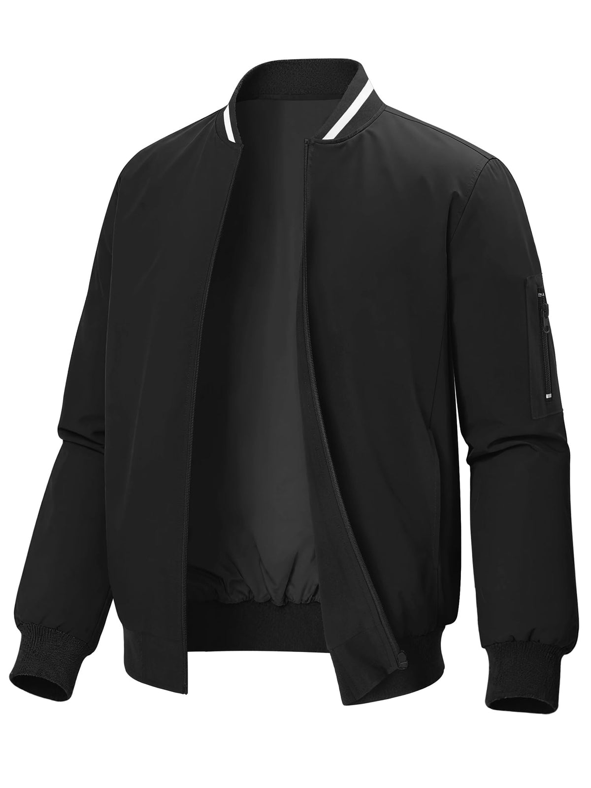 Mens Casual Lightweight Bomber Jackets Zipper Up Windproof Coat